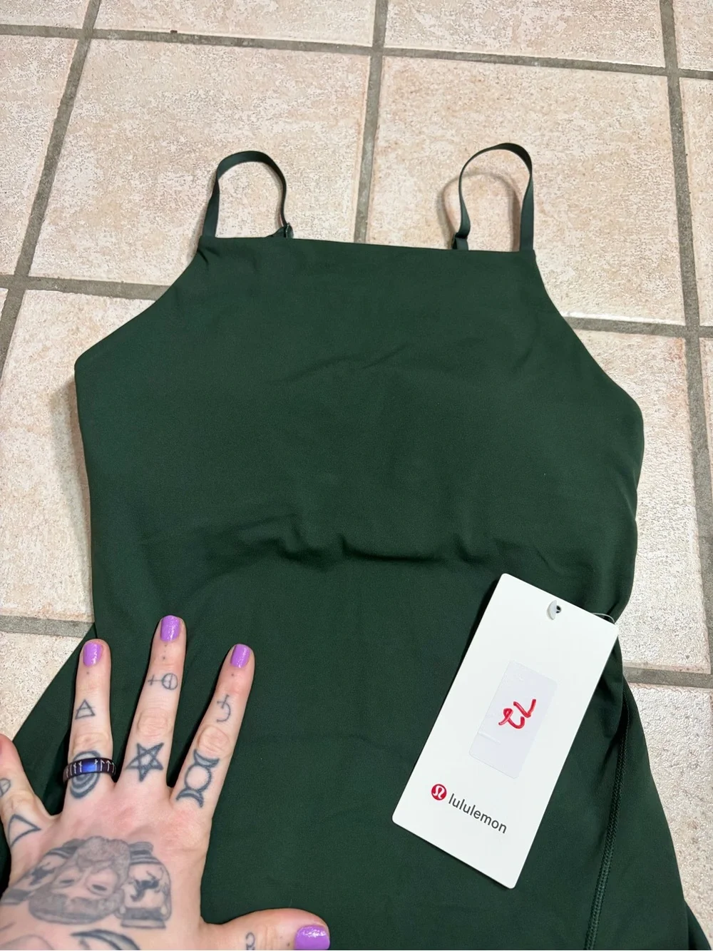 NWT Lululemon Align High-Neck Cami Tank Top *Light Support, A/B (Legacy Green) 4